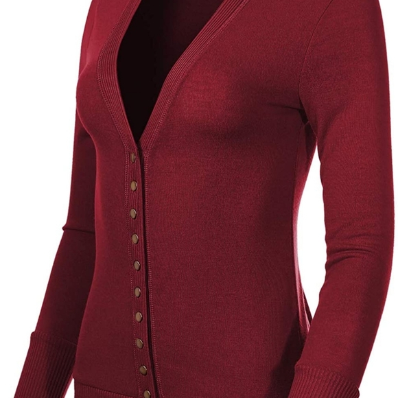 Women's 1X Snap Button Cardigan - Picture 5 of 6